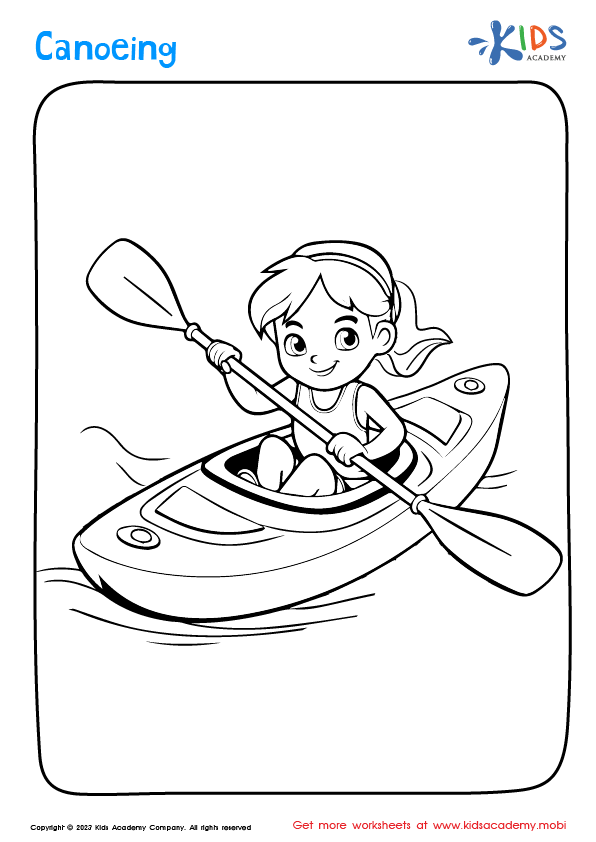 Girl Canoeing coloring page