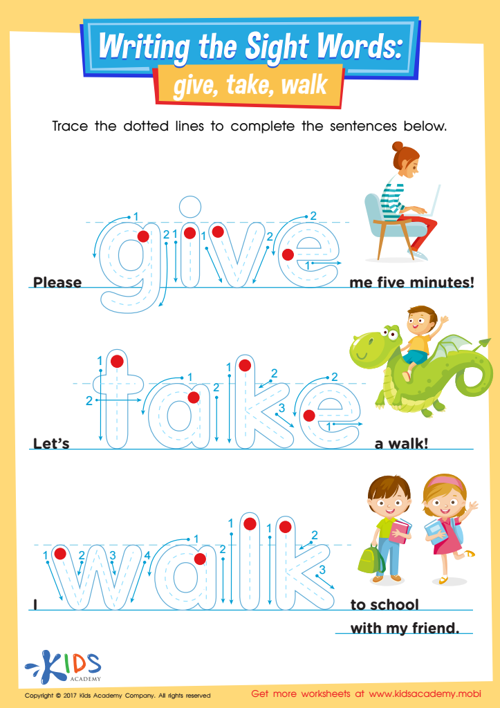 Sight Words: Give, Take, Walk