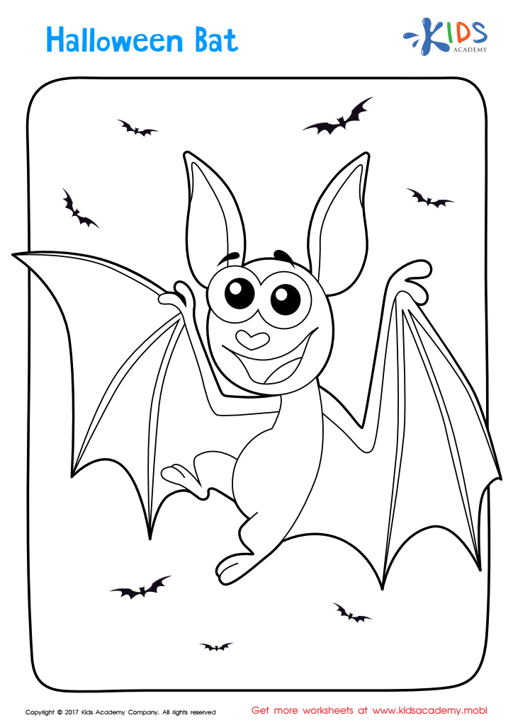 Halloween Coloring Page: A Bat
