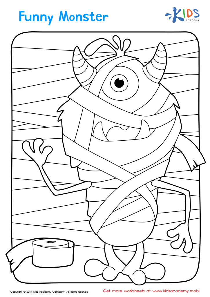 Halloween Coloring Pages: A Funny Monster