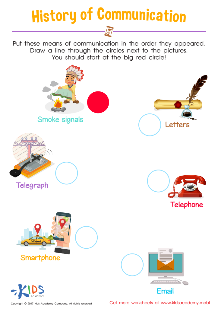 History of Communication Worksheet: Free Printable PDF for Kids
