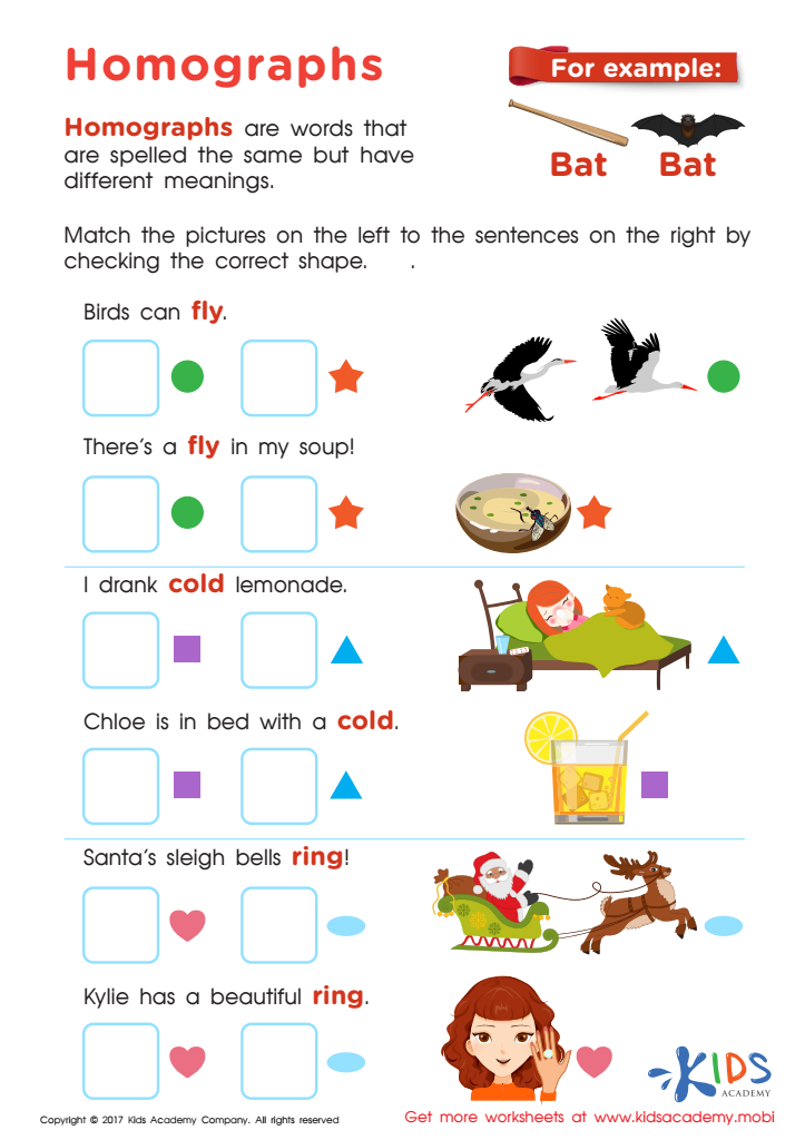 Homographs Free Printable Worksheet