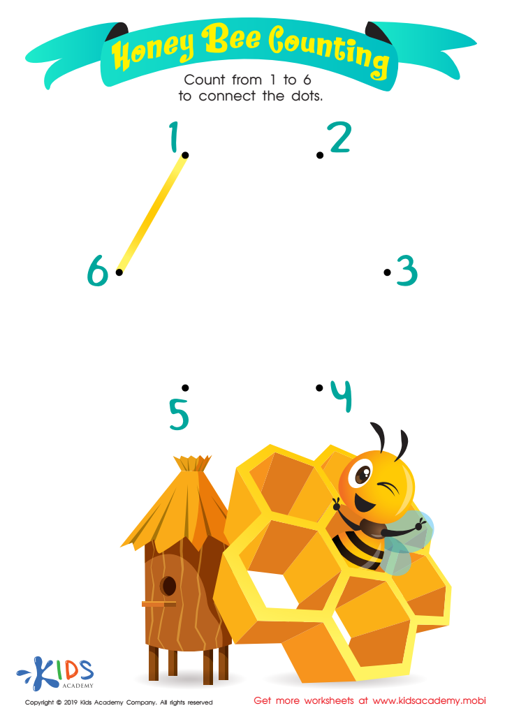 Honey Bee Counting Worksheet