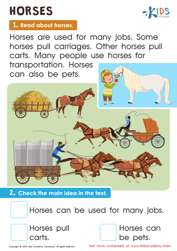 Horses Worksheet