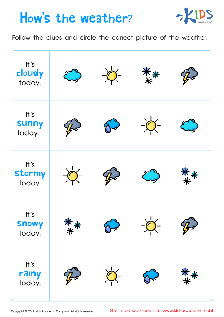 Weather Worksheets for Kids Printable Weather and Climate Science PDF