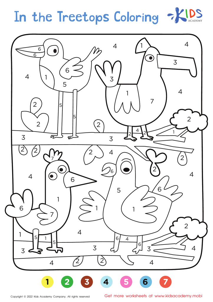 In the Treetops – Coloring Page