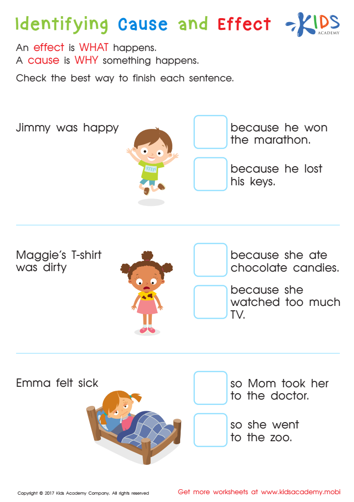 Cause and effect worksheets for 2nd grade