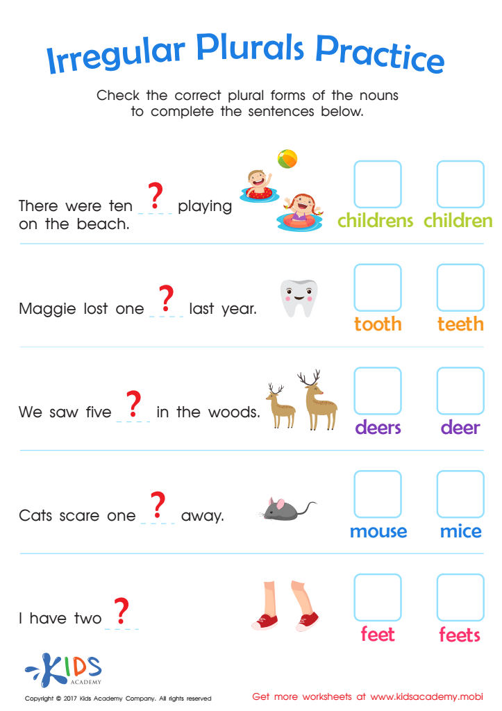 Irregular plural nouns worksheet 2nd grade