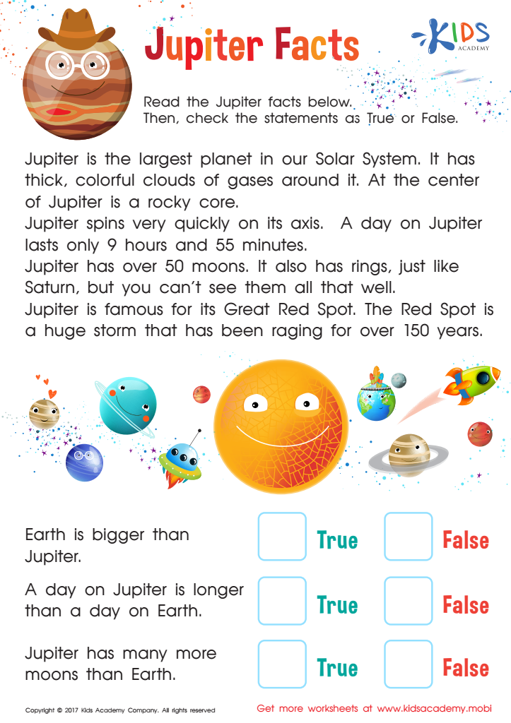 Planets Printable Comprehension Worksheets