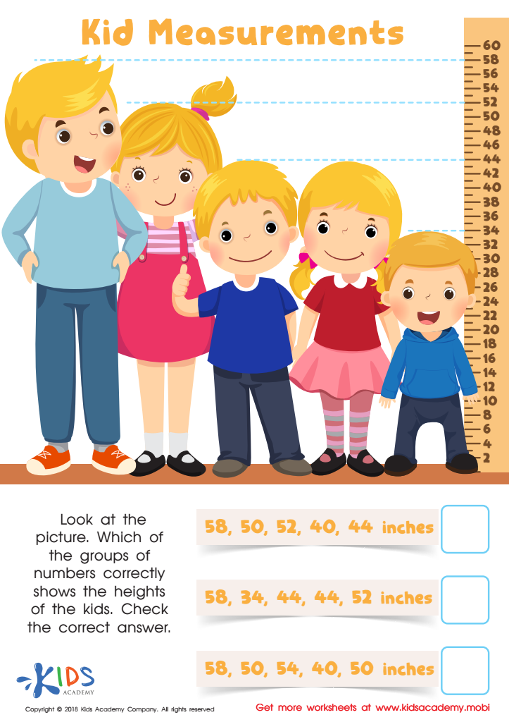 Kids Measurements Worksheet