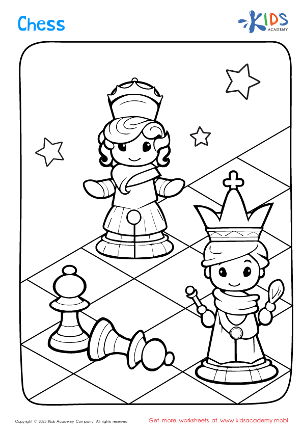 King and Queen Chess Coloring Page