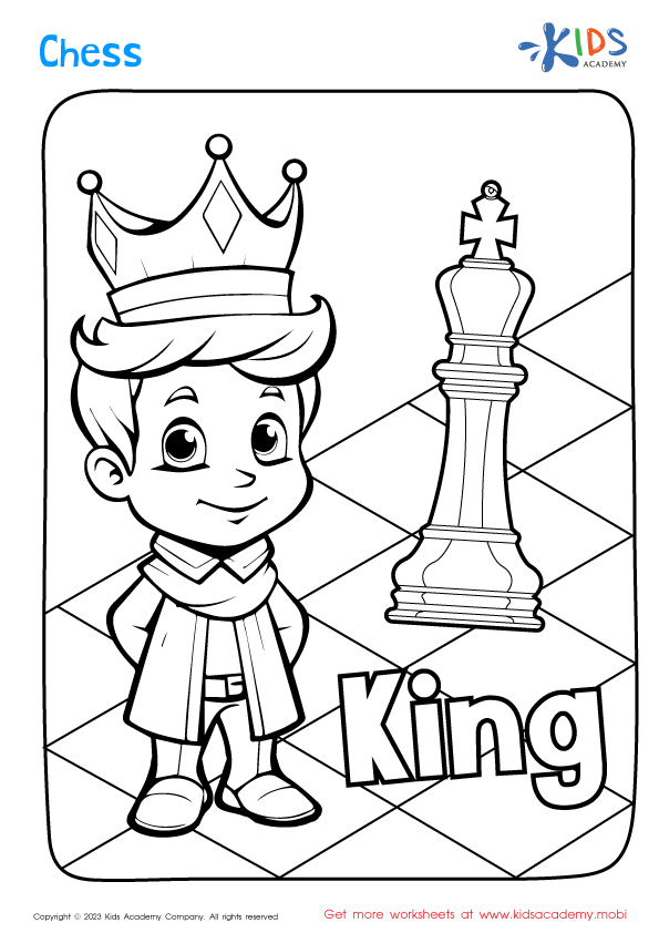 King Chess Coloring Page