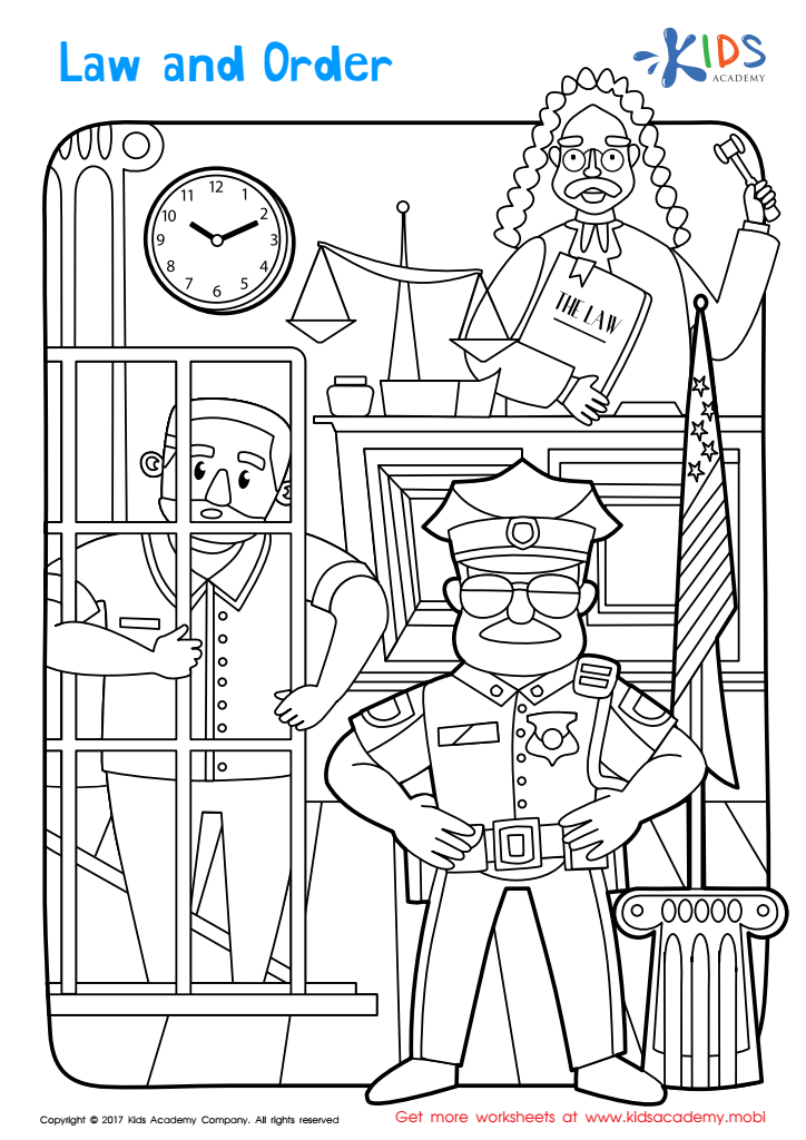 Law and order coloring page