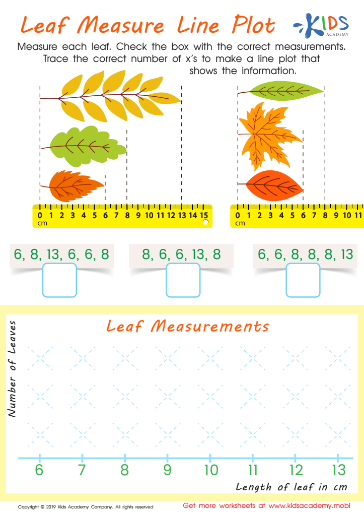 Leaf Measure Line Plot Worksheet