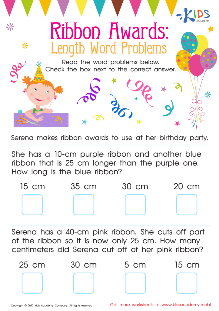 Length word problems for Grade 2