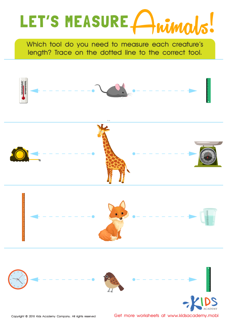Let's Measure Animals! Worksheet