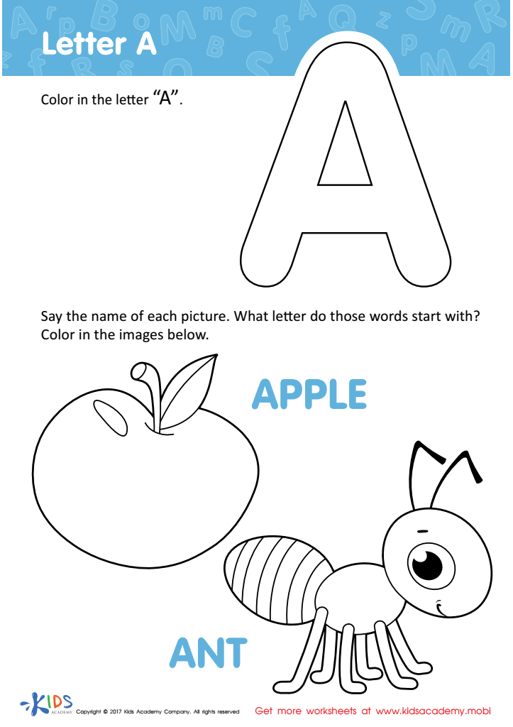 Letter a Coloring Page