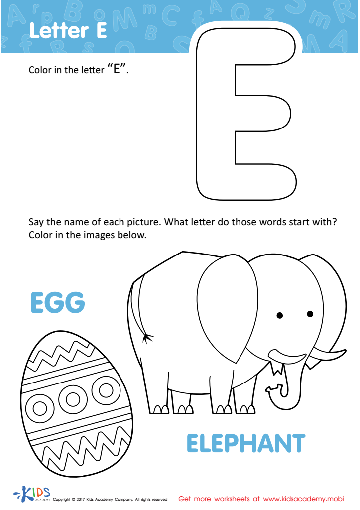 Find The Letter E Worksheet All Kids Network Letter E Worksheets For Kindergarten And 