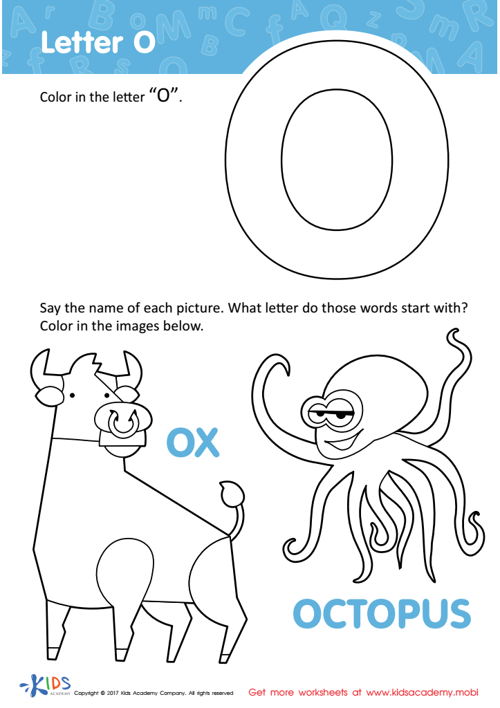 Letter O Coloring Page