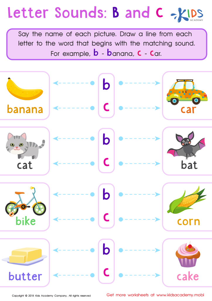 Letter B and C Sounds Worksheet