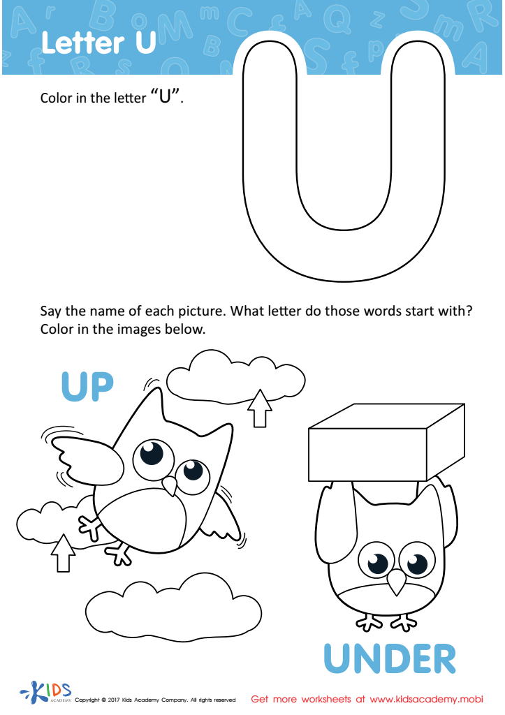 preschool letter u worksheets for kids