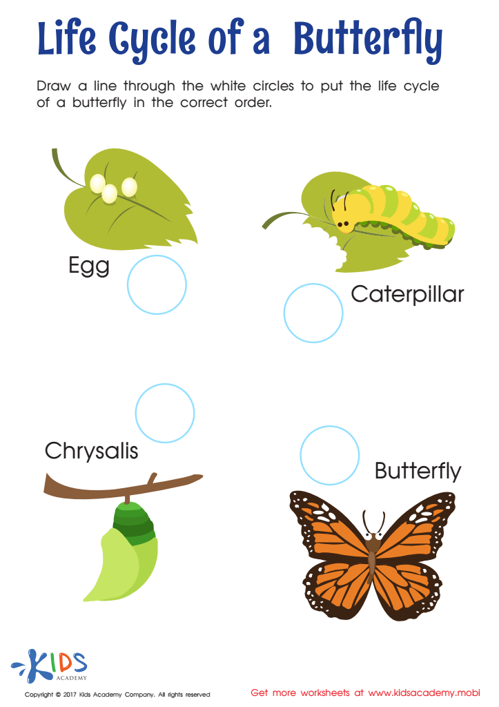 Life cycle of a butterfly worksheet pdf