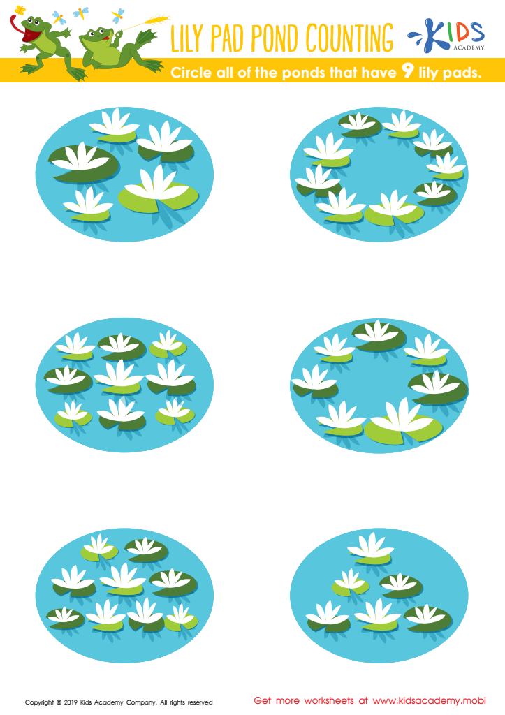 Lily Pad Pond Counting Worksheet