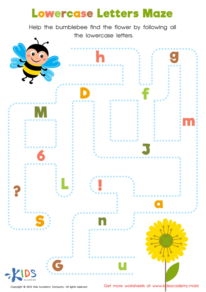 Lowercase Letters Maze Worksheet Preview