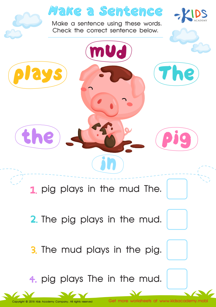 Make Sentences With Words Worksheets Worksheets For Kindergarten