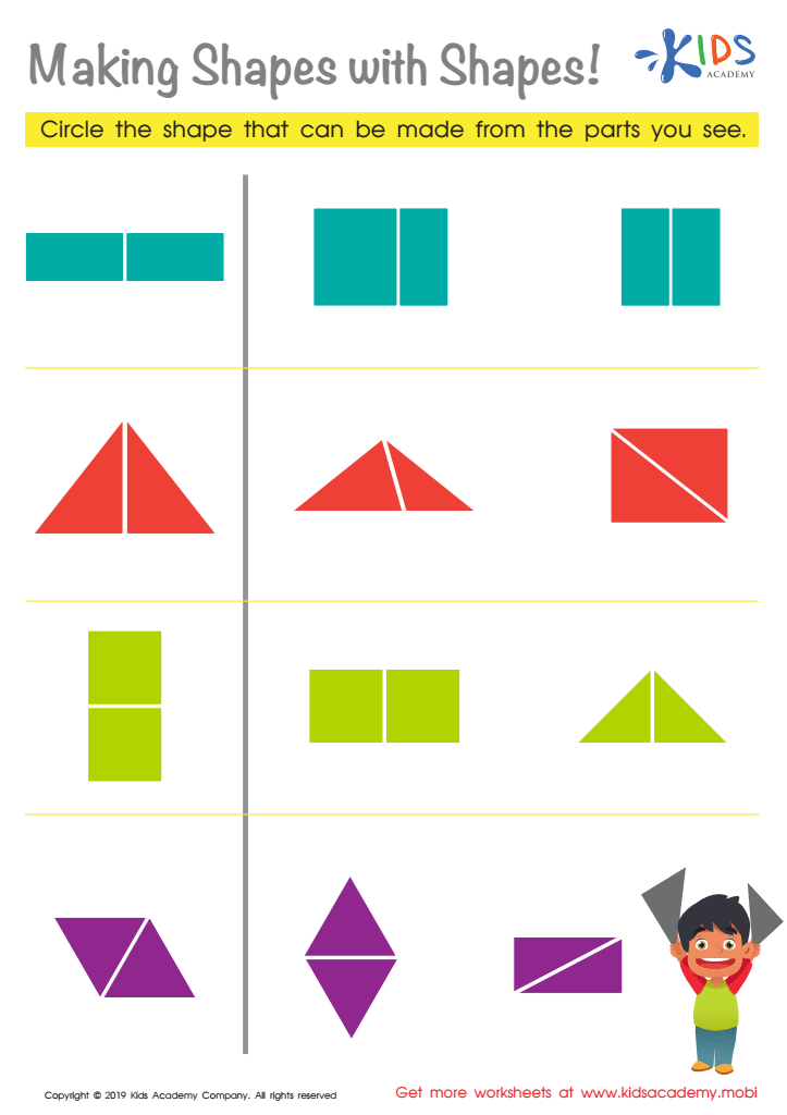 Making Shapes with Shapes Worksheet