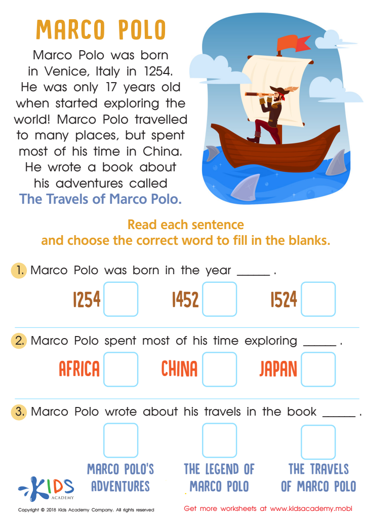 Marco Polo Worksheet