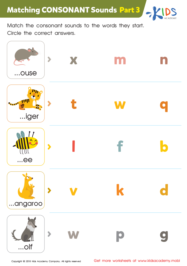 Match - Letter B' Beginning Sounds I