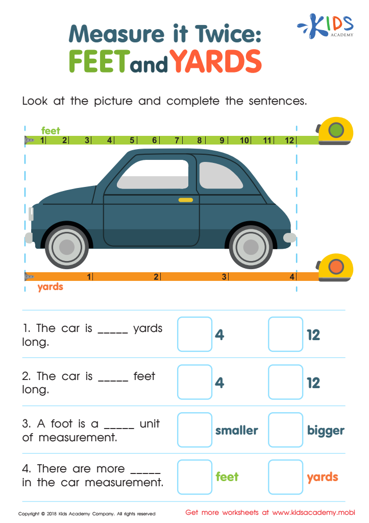 Inches Feet And Yards Worksheet Printable PDF For Kids 48 OFF