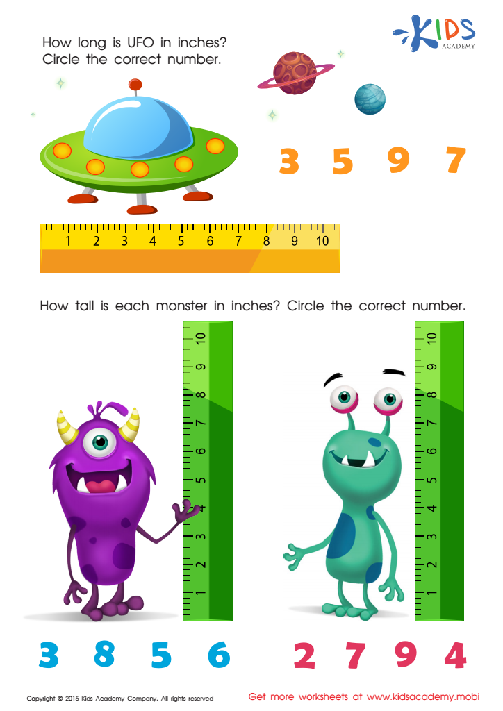 Math PDF Worksheets: Measuring in Inches