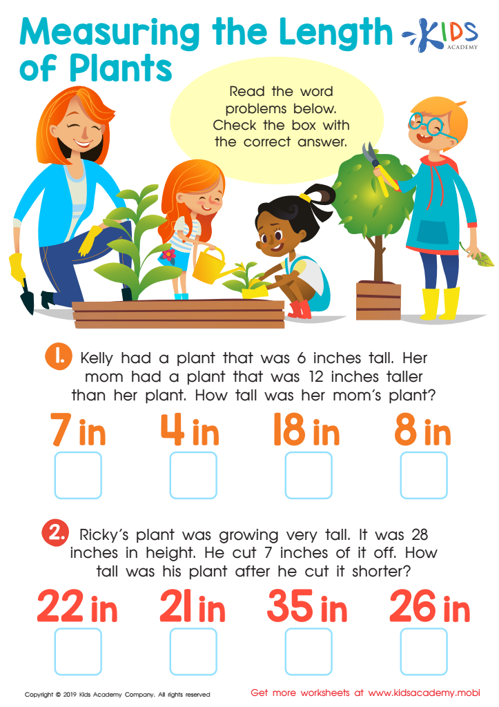 Measuring the Length of Plants Worksheet