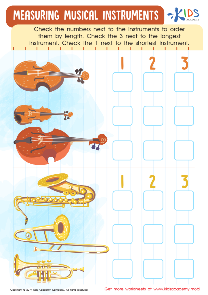 Measuring Musical Instruments Worksheet