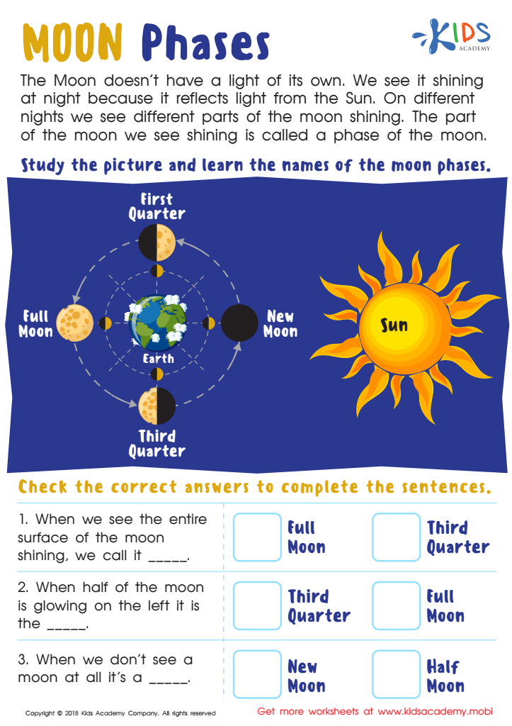 Moon Phases Worksheet