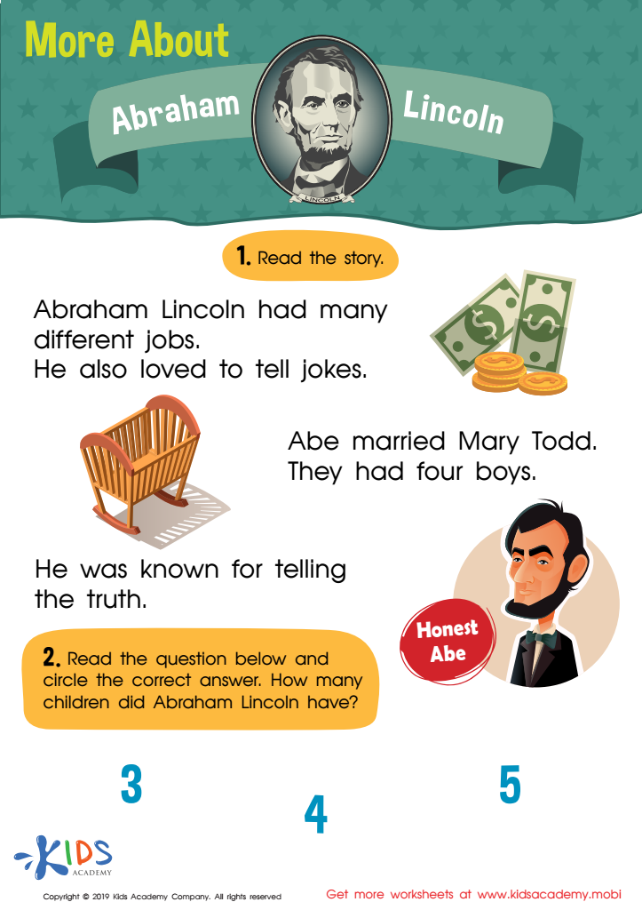 More About Abraham Lincoln Worksheet