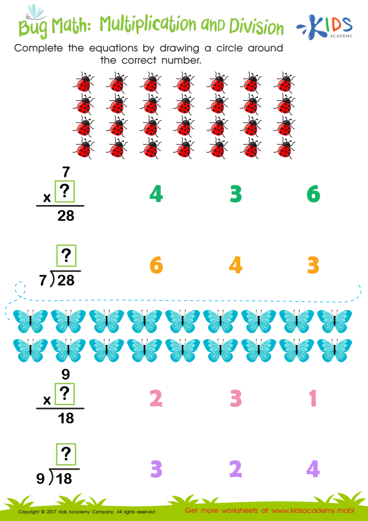 Multiplication and Division Worksheet Grade 3