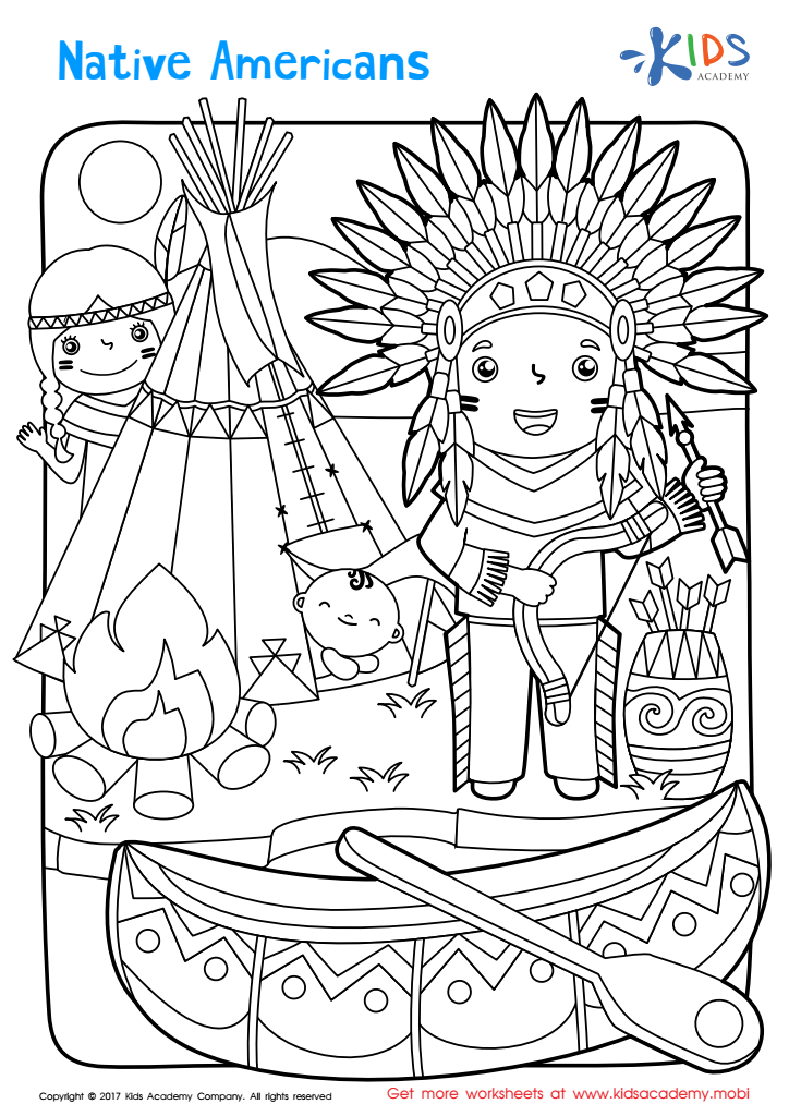 Native American coloring page