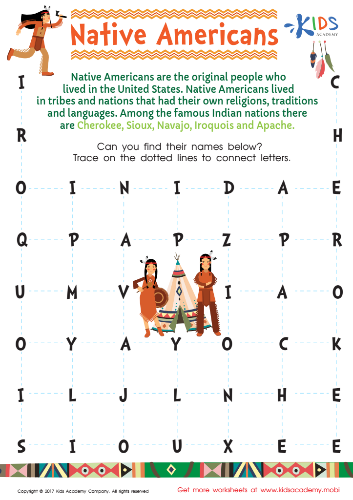 Native American Word Search Printable Free Printout For Kids