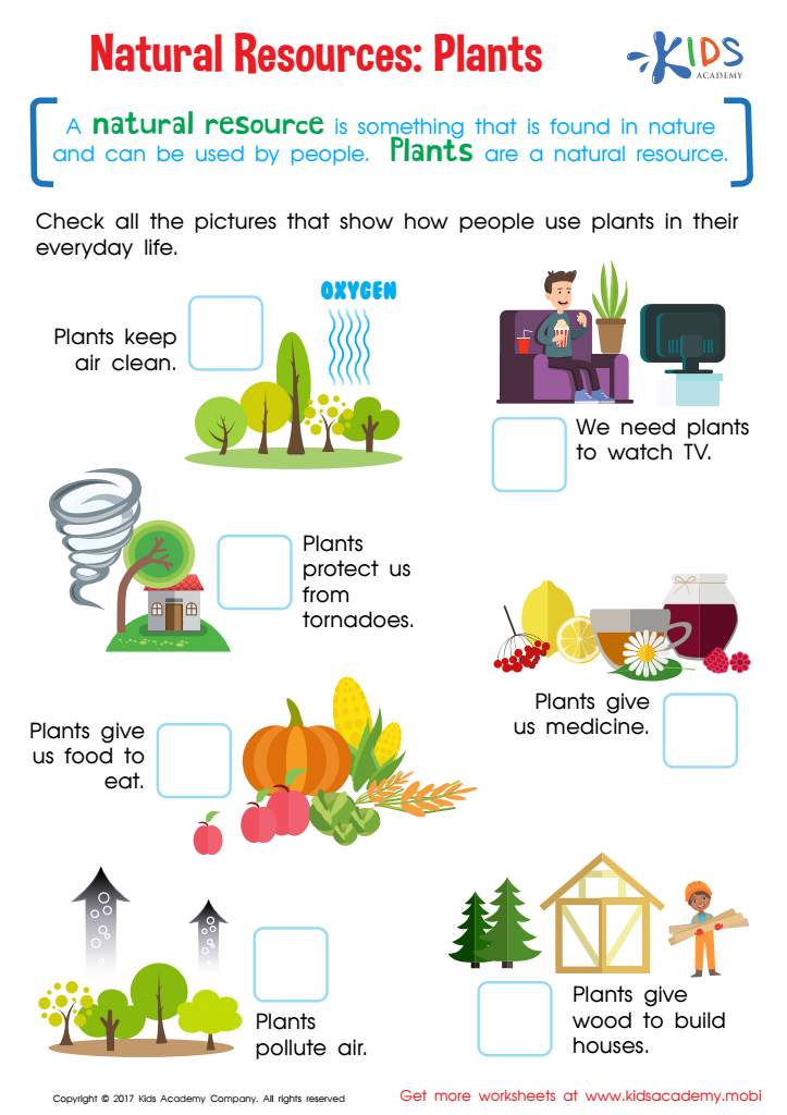 Natural Resources: Plants Worksheet