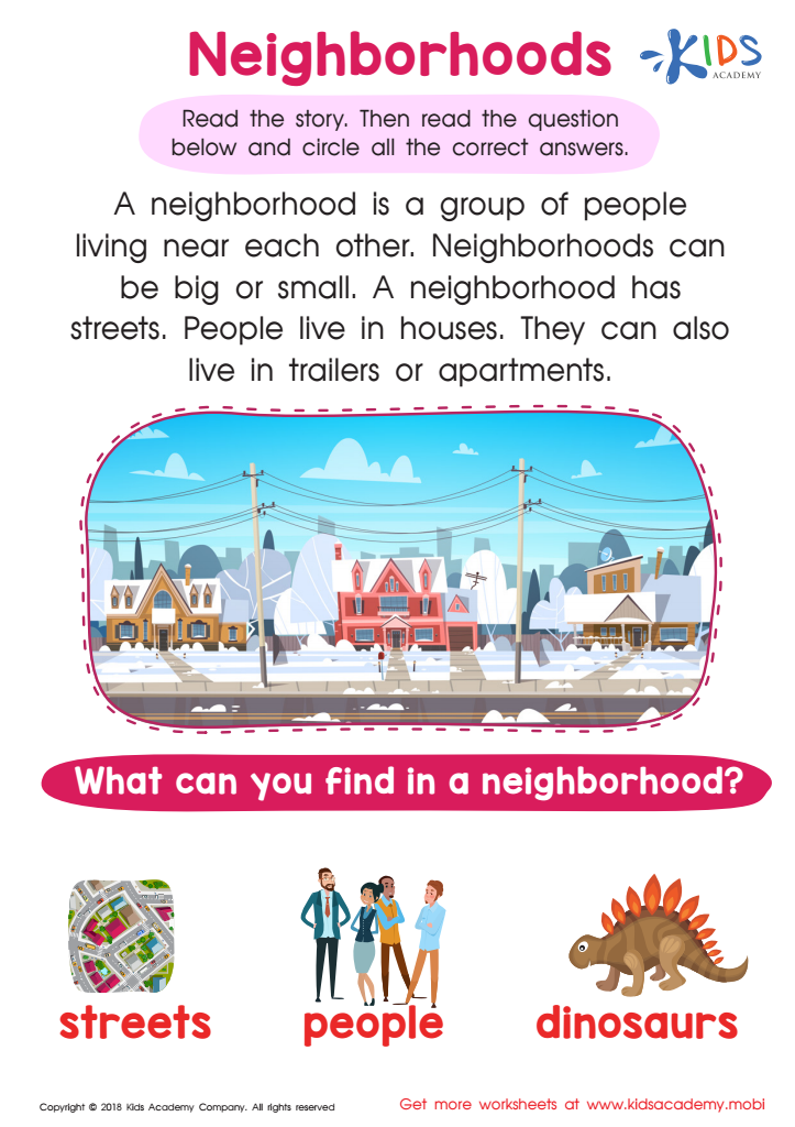 Neighborhoods Worksheet