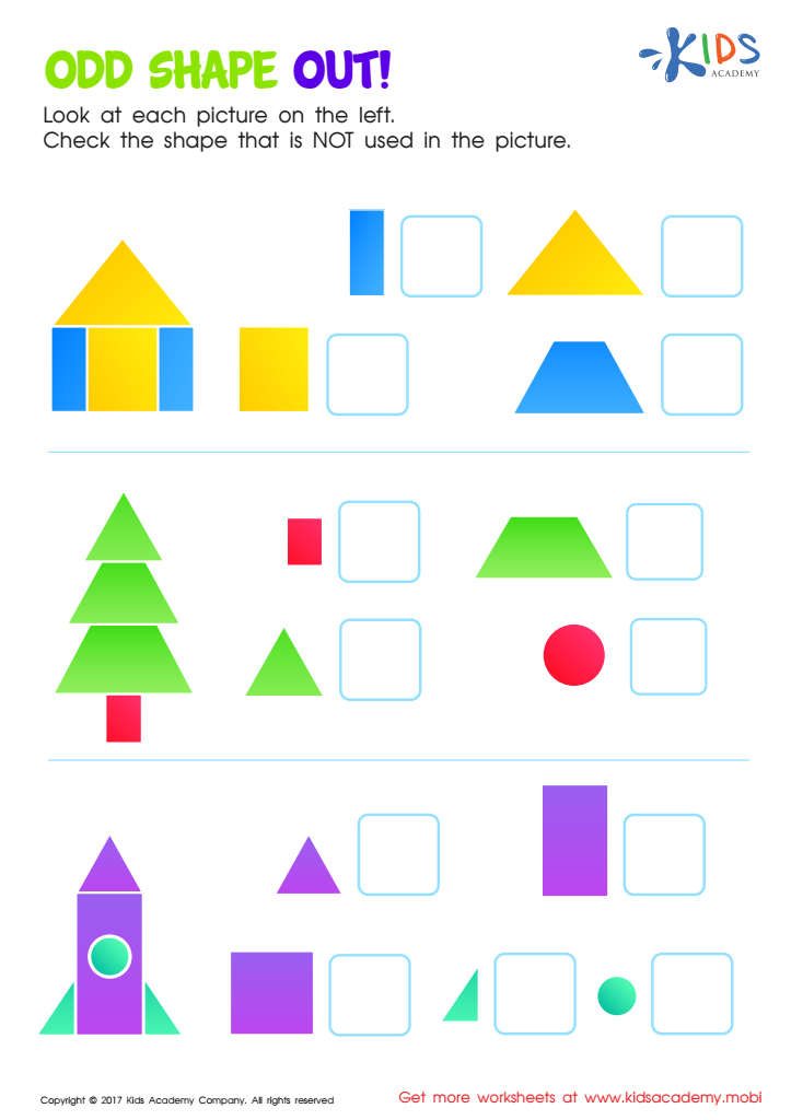 Identify Shapes, Interactive Worksheet