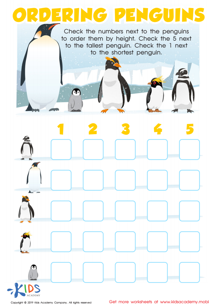 Ordering Penguins Worksheet