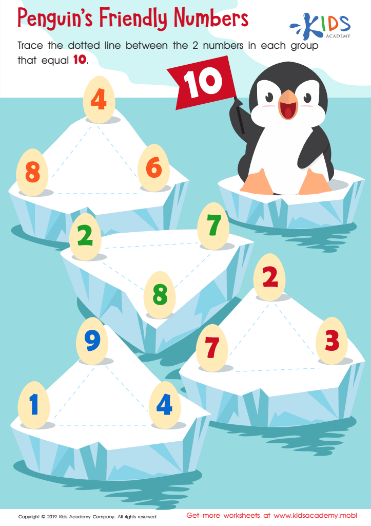 Penguin s Friendly Numbers Worksheet For Kids