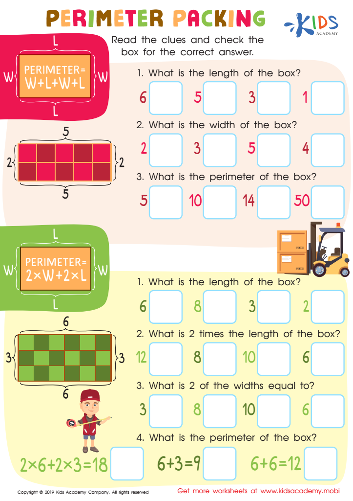 Perimeter Parking Worksheet