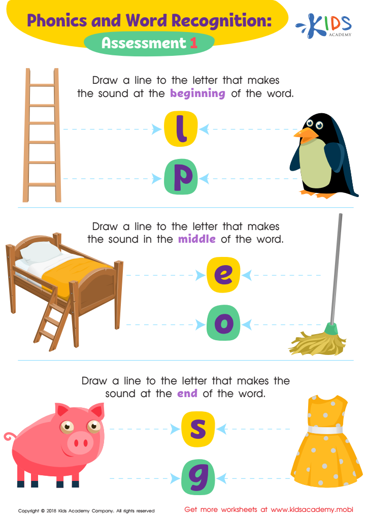 Phonics and Word Recognition: Assessment 1 ELA Worksheet