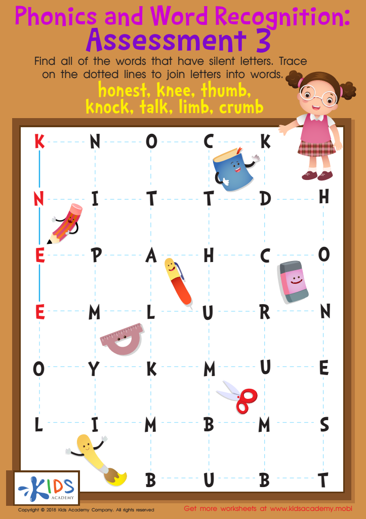 Phonics and Word Recognition: Assessment 3 Worksheet