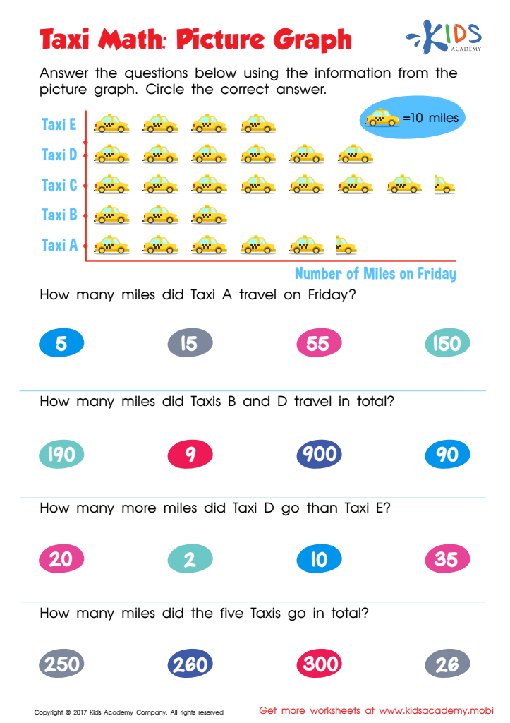 Taxi Math Worksheet